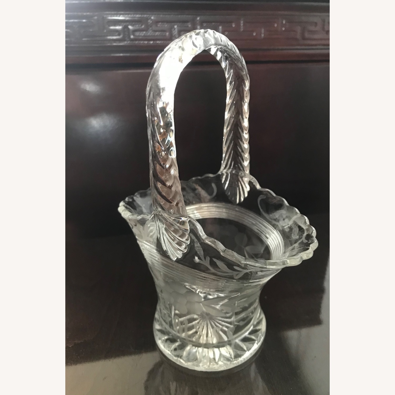 Antique 1930s Duncan & Miller Glass Brides Basket - image-1