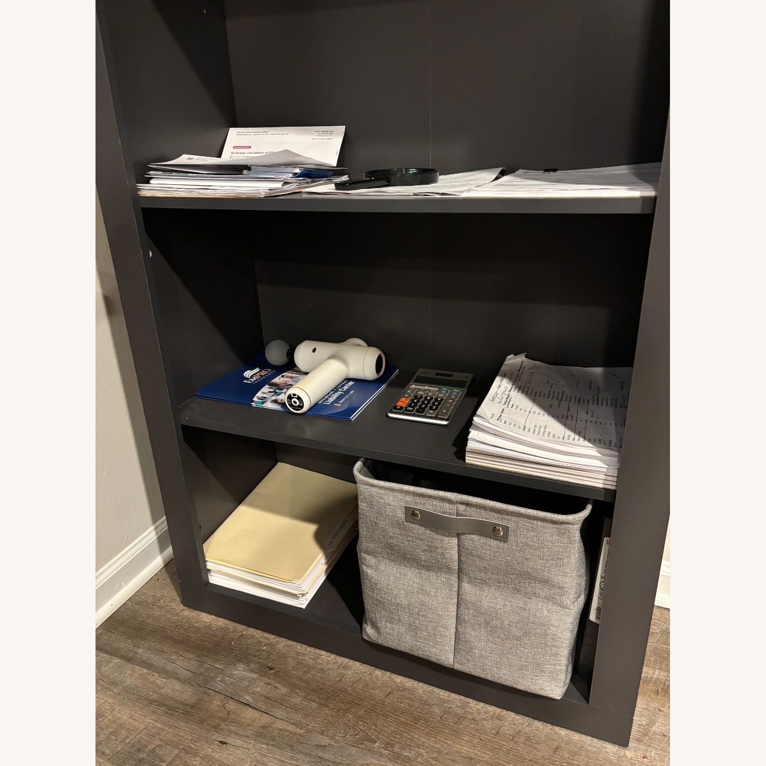 Edenbrook 5-Shelf Charcoal Wood Bookshelf - image-6