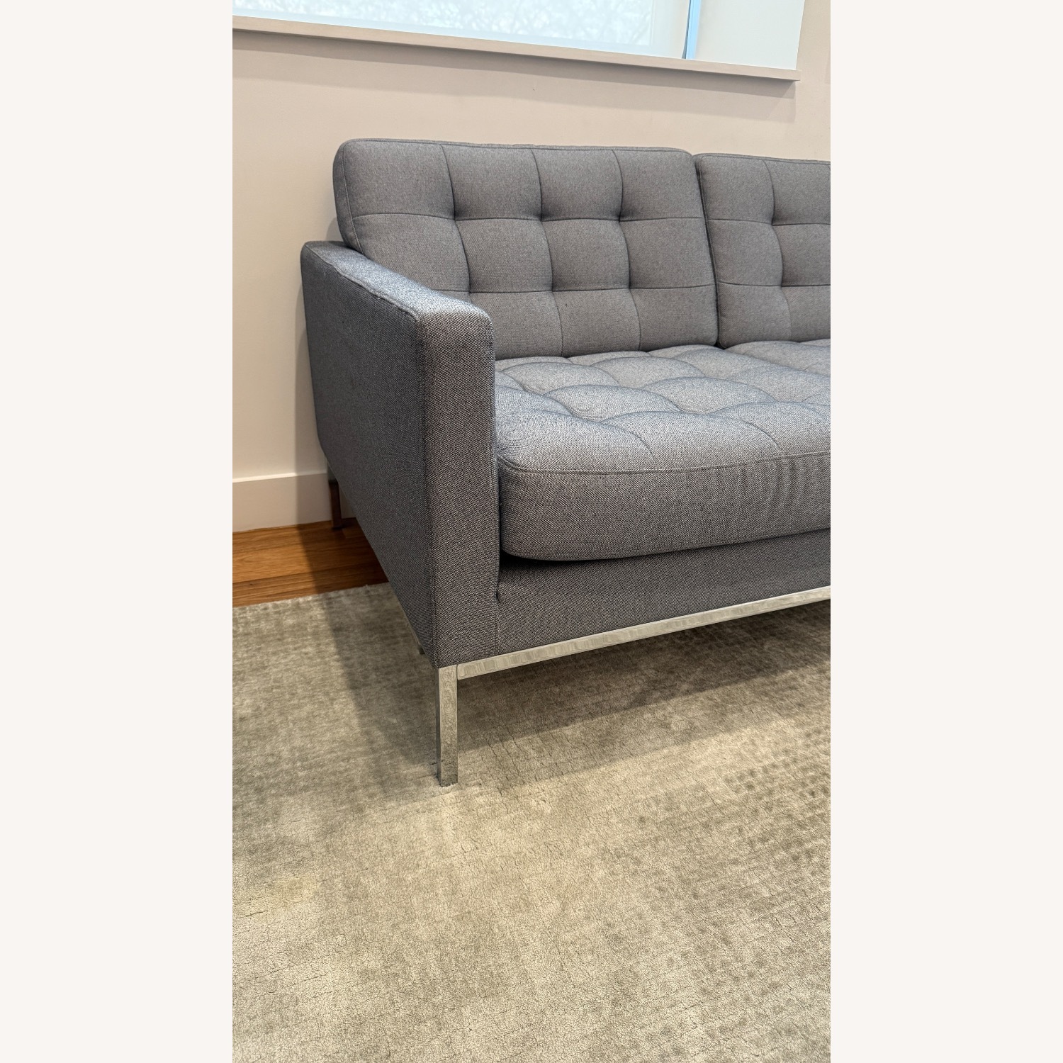 Knoll 3 Seater Sofa Light Grey - image-3