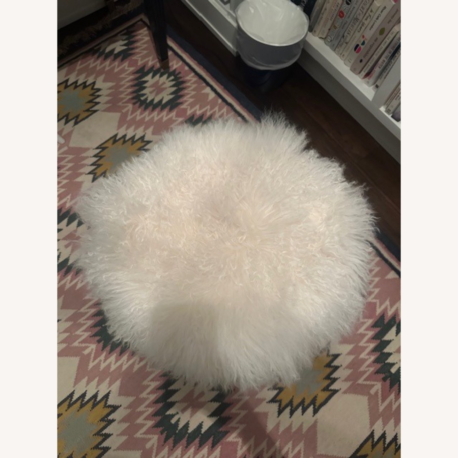 West Elm Mongolian Lamb Stool - image-2
