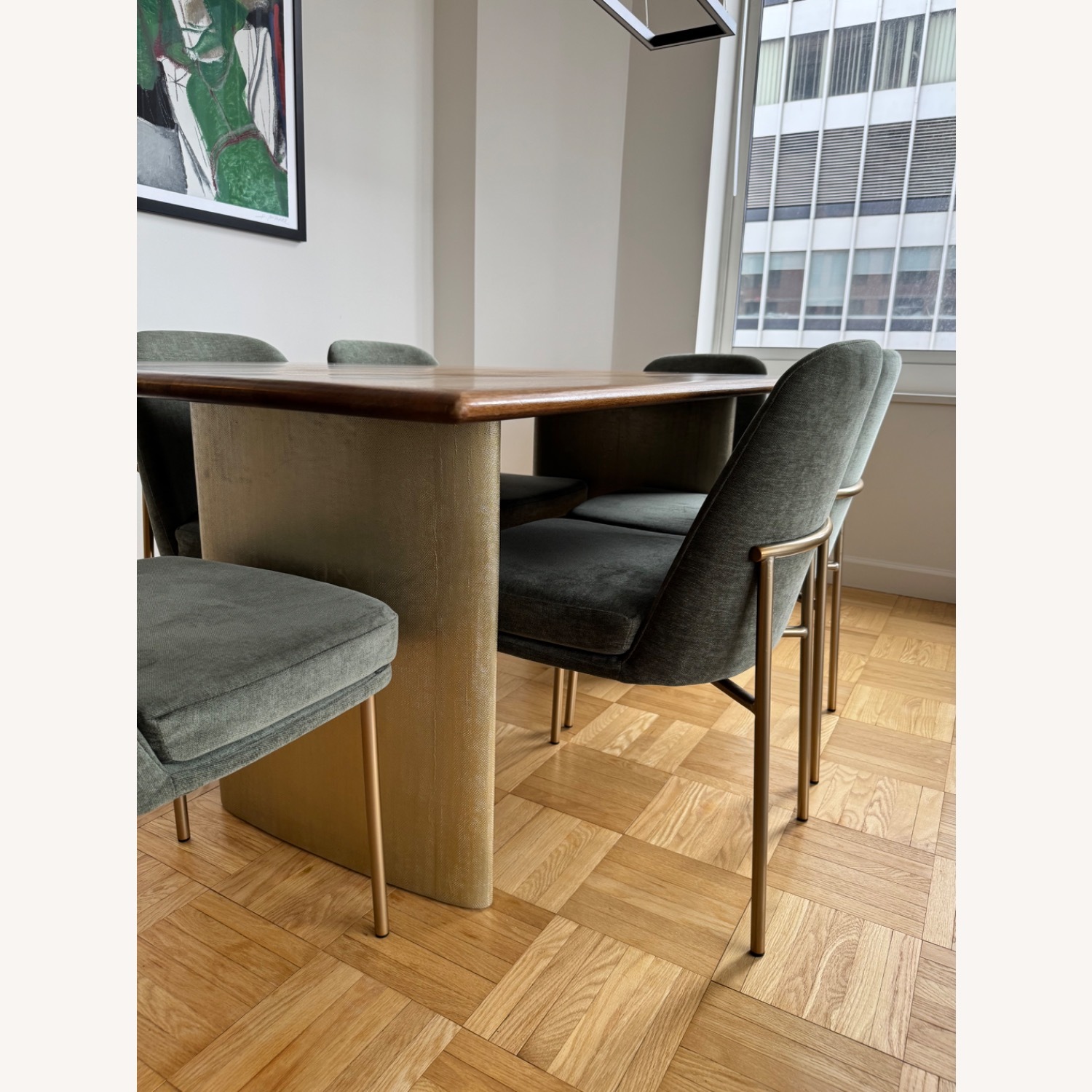 West Elm Anton Dining Table W 6 Jack Metal Chairs - image-3