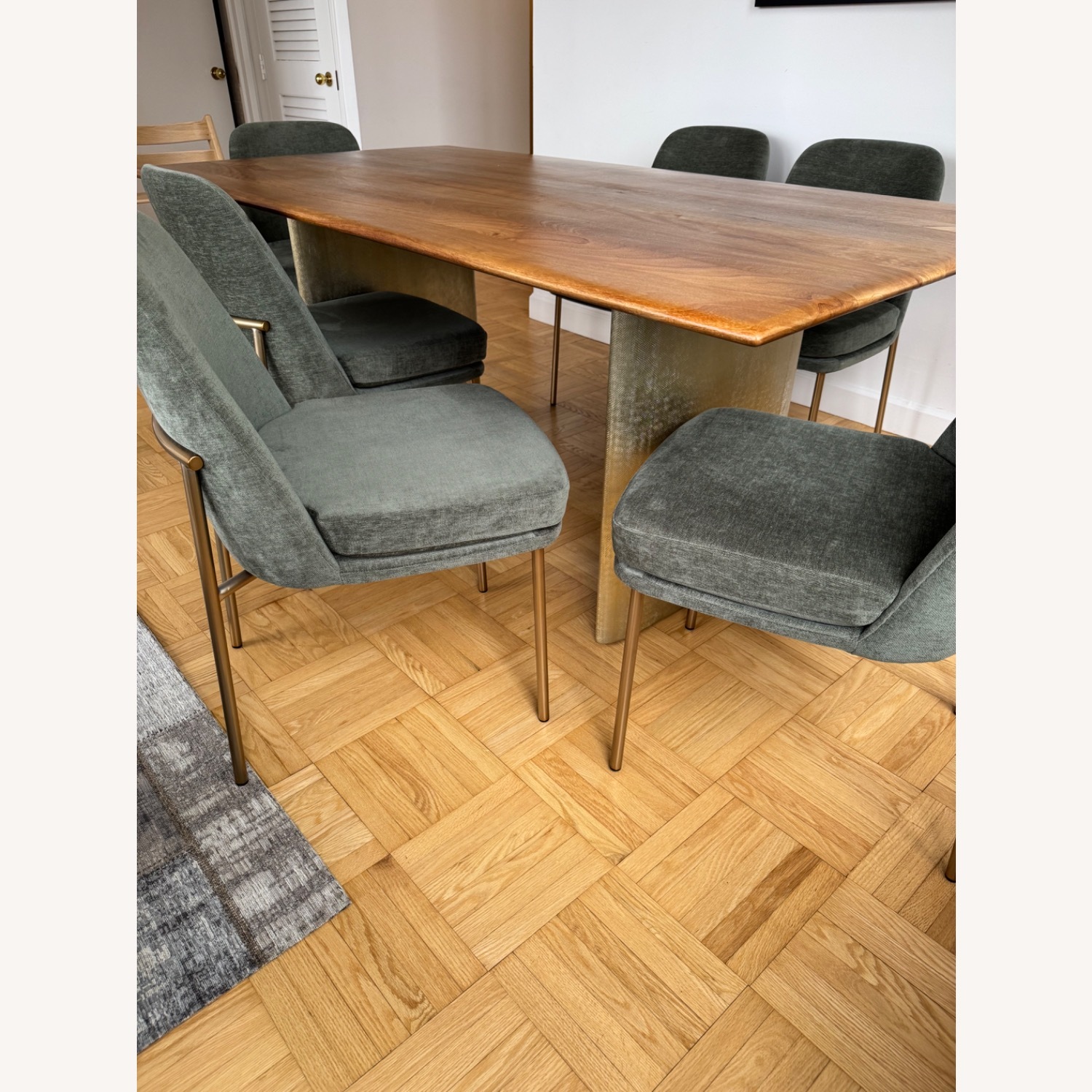 West Elm Anton Dining Table W 6 Jack Metal Chairs - image-5