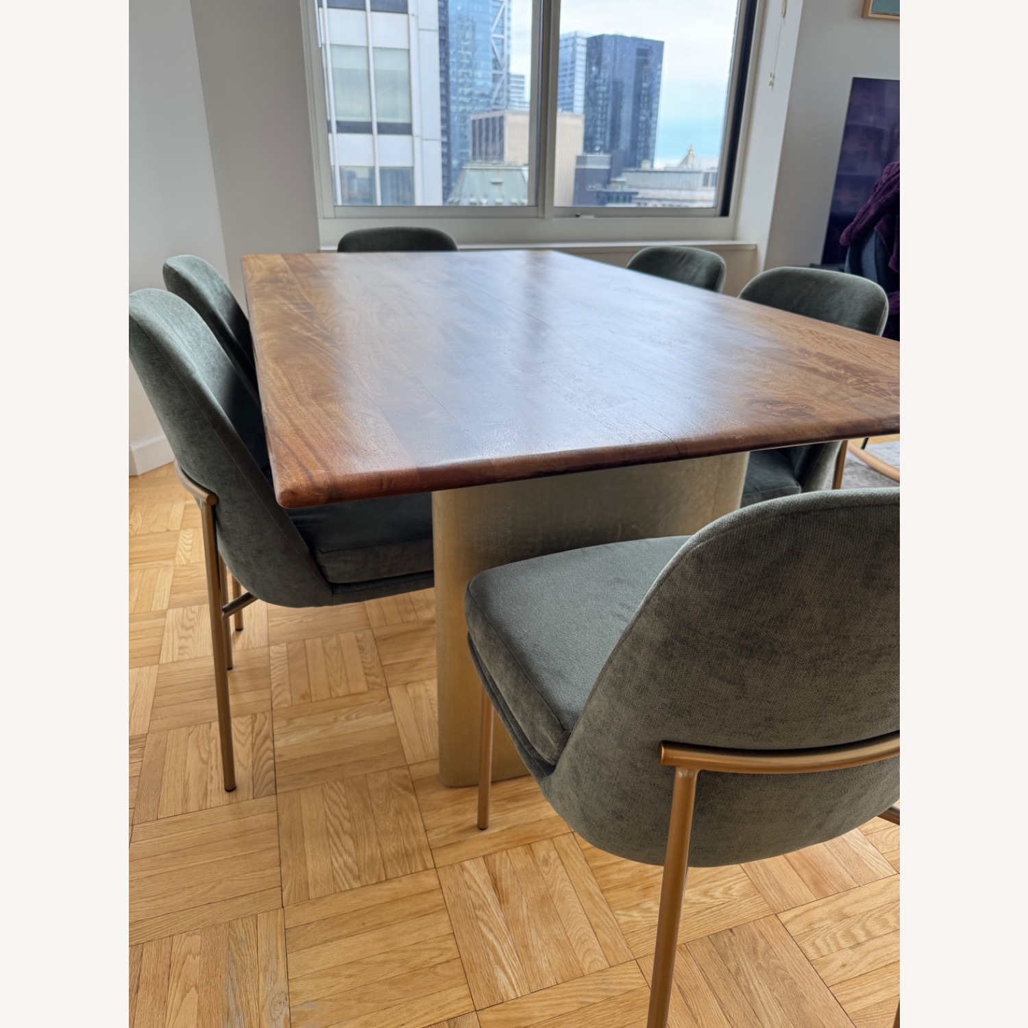 West Elm Anton Dining Table W 6 Jack Metal Chairs - image-2