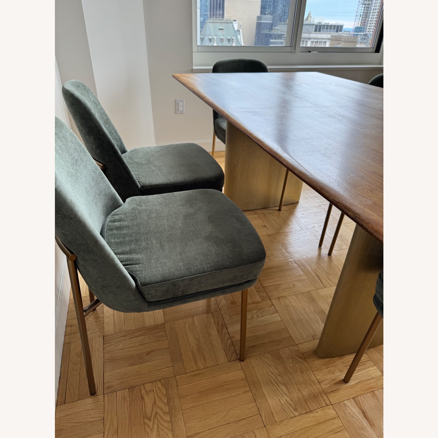 West Elm Anton Dining Table W 6 Jack Metal Chairs - image-9