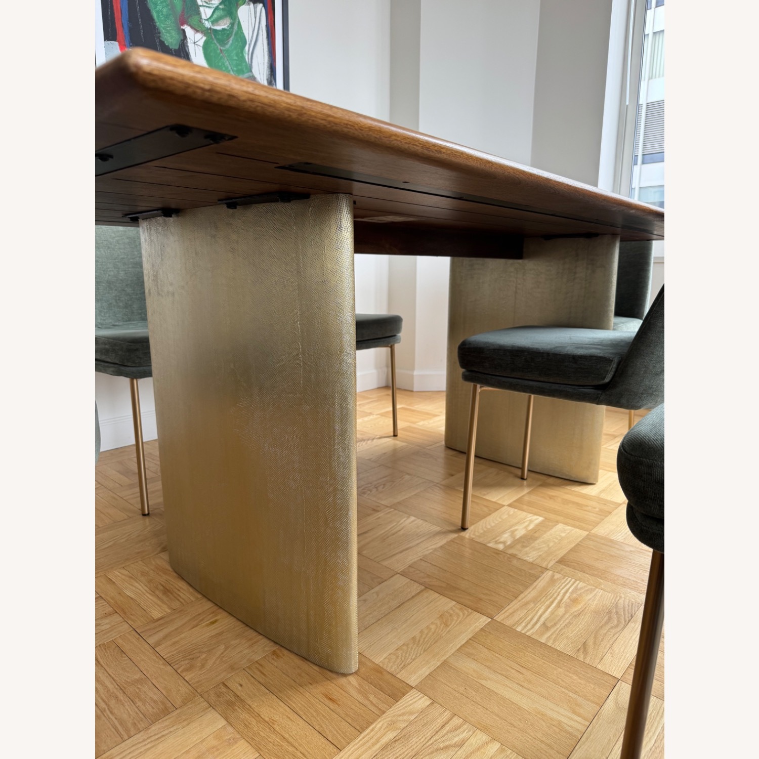 West Elm Anton Dining Table W 6 Jack Metal Chairs - image-4