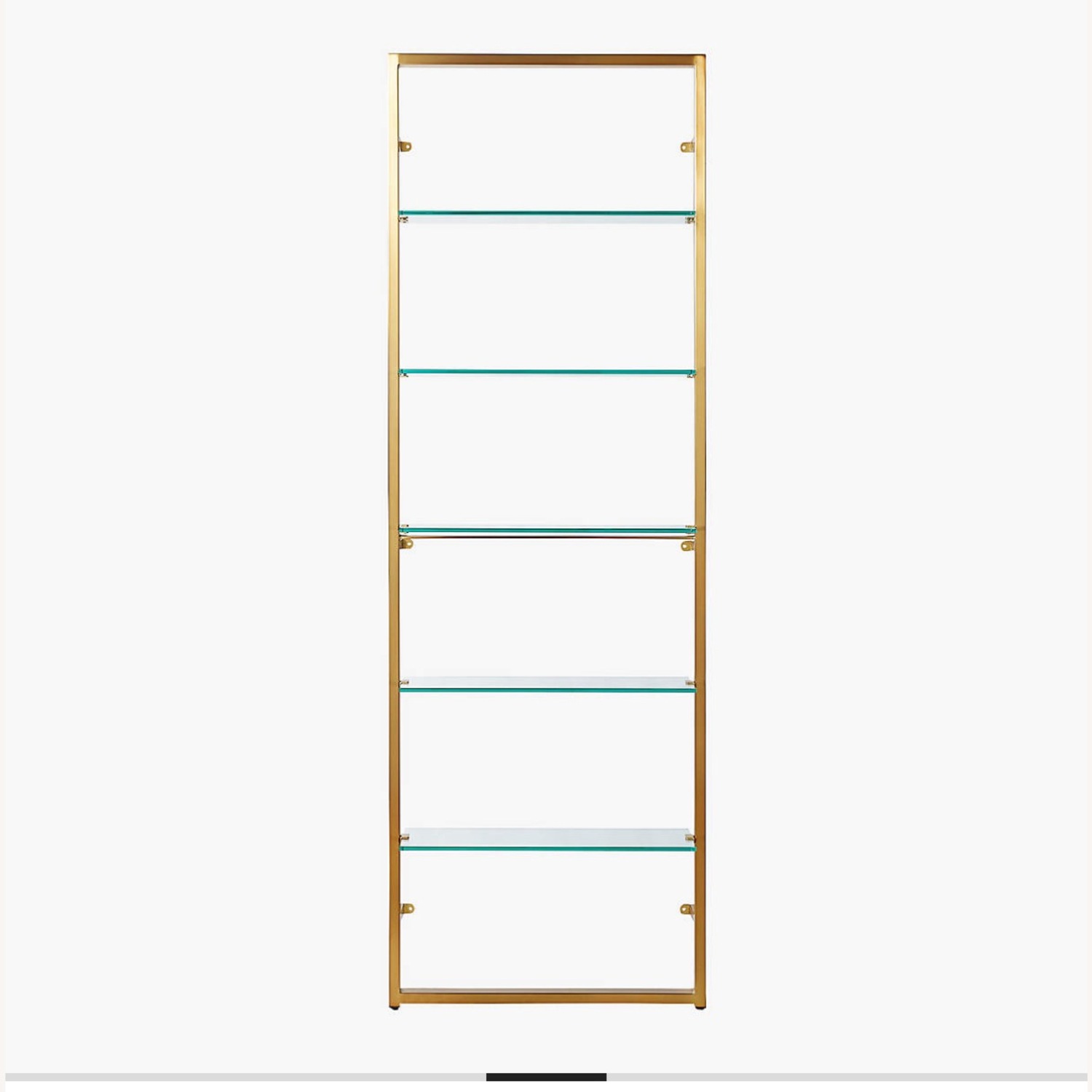 CB2 Tesso Brass Metal Wall Mount Bookshelf - image-1