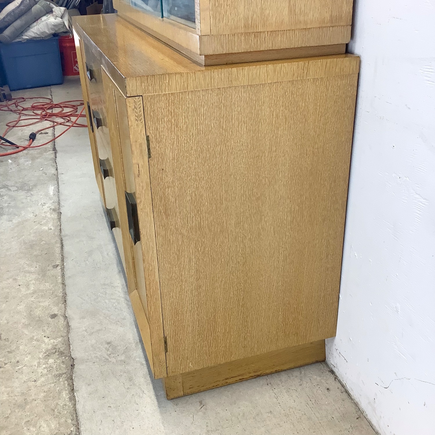 Mid-Century China Cabinet With Blonde Finish - image-9