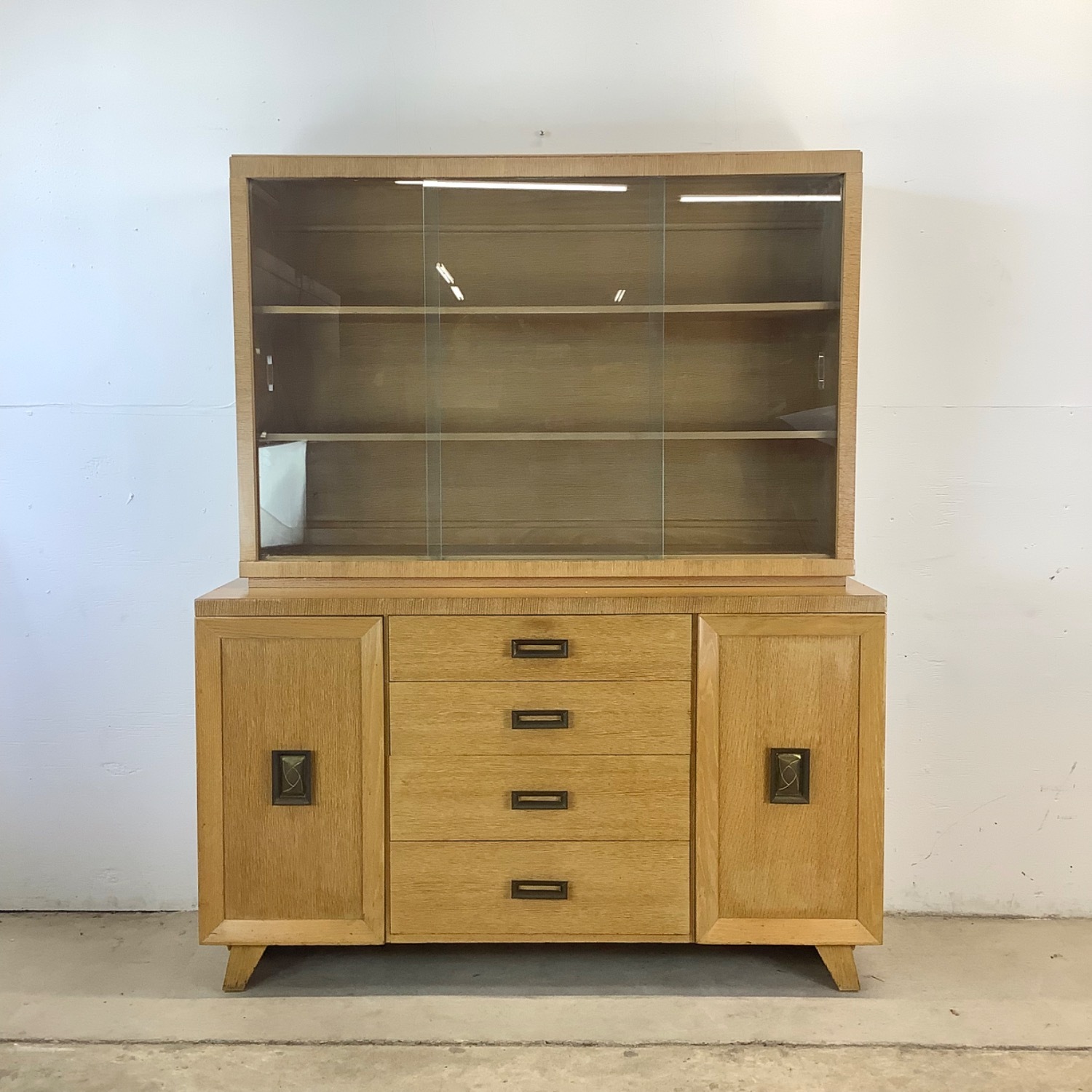 Mid-Century China Cabinet With Blonde Finish - image-16