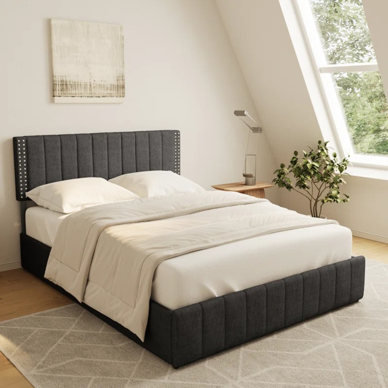 Montijo Upholstered Bed Frame with Storage Drawers - image-4