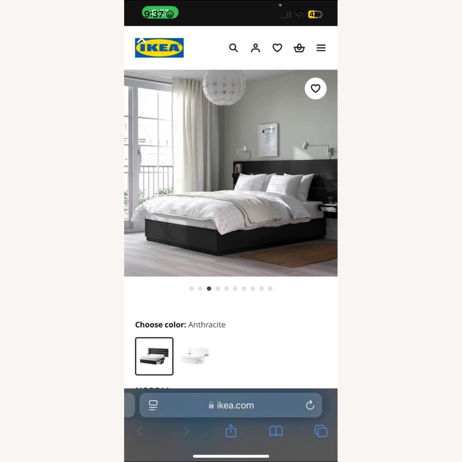 IKEA NORDLI Bed with Headboard and Storage - image-6