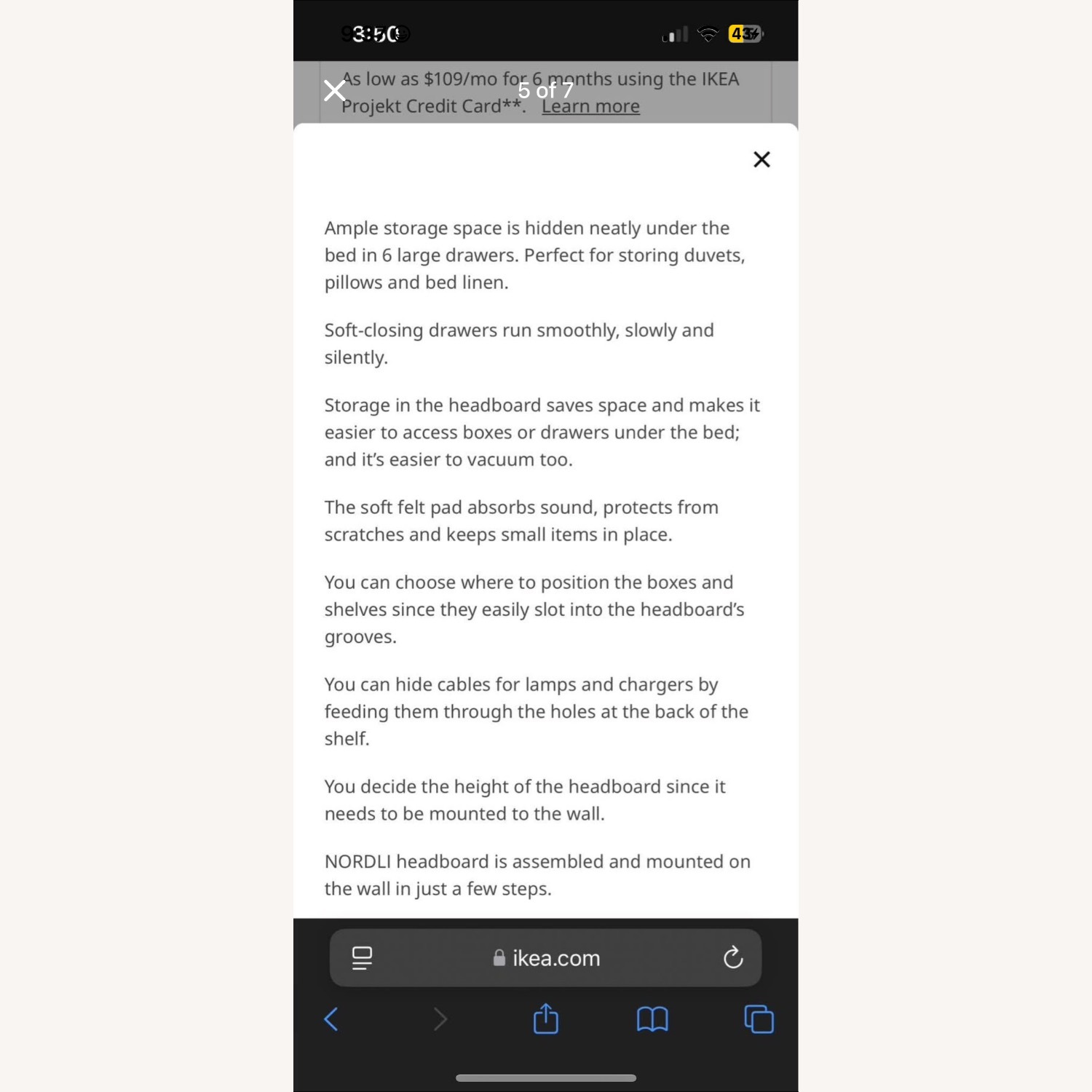 IKEA NORDLI Bed with Headboard and Storage - image-3