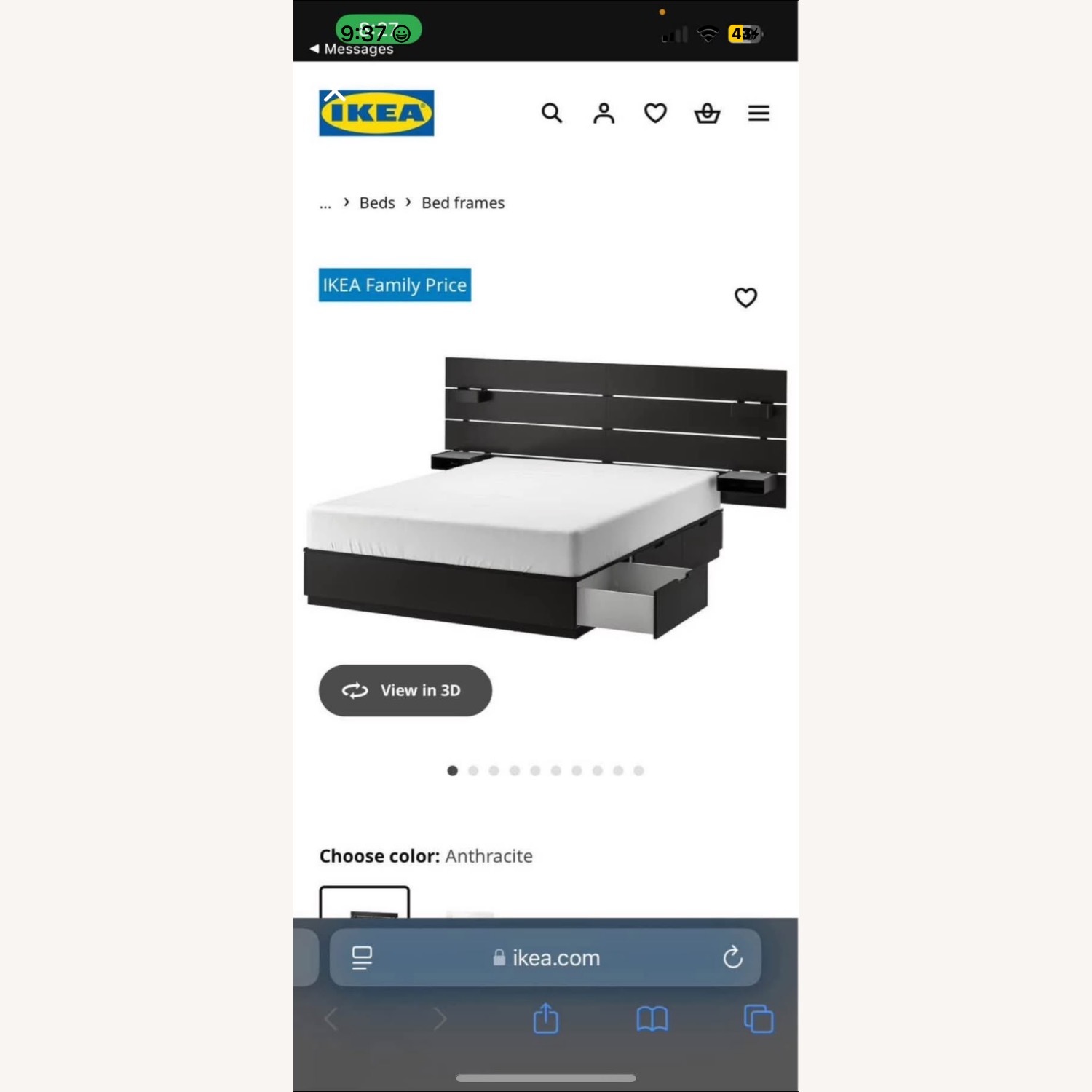 IKEA NORDLI Bed with Headboard and Storage - image-1