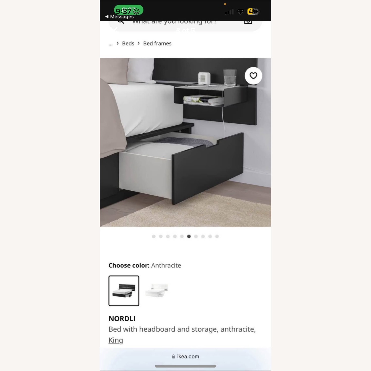 IKEA NORDLI Bed with Headboard and Storage - image-5