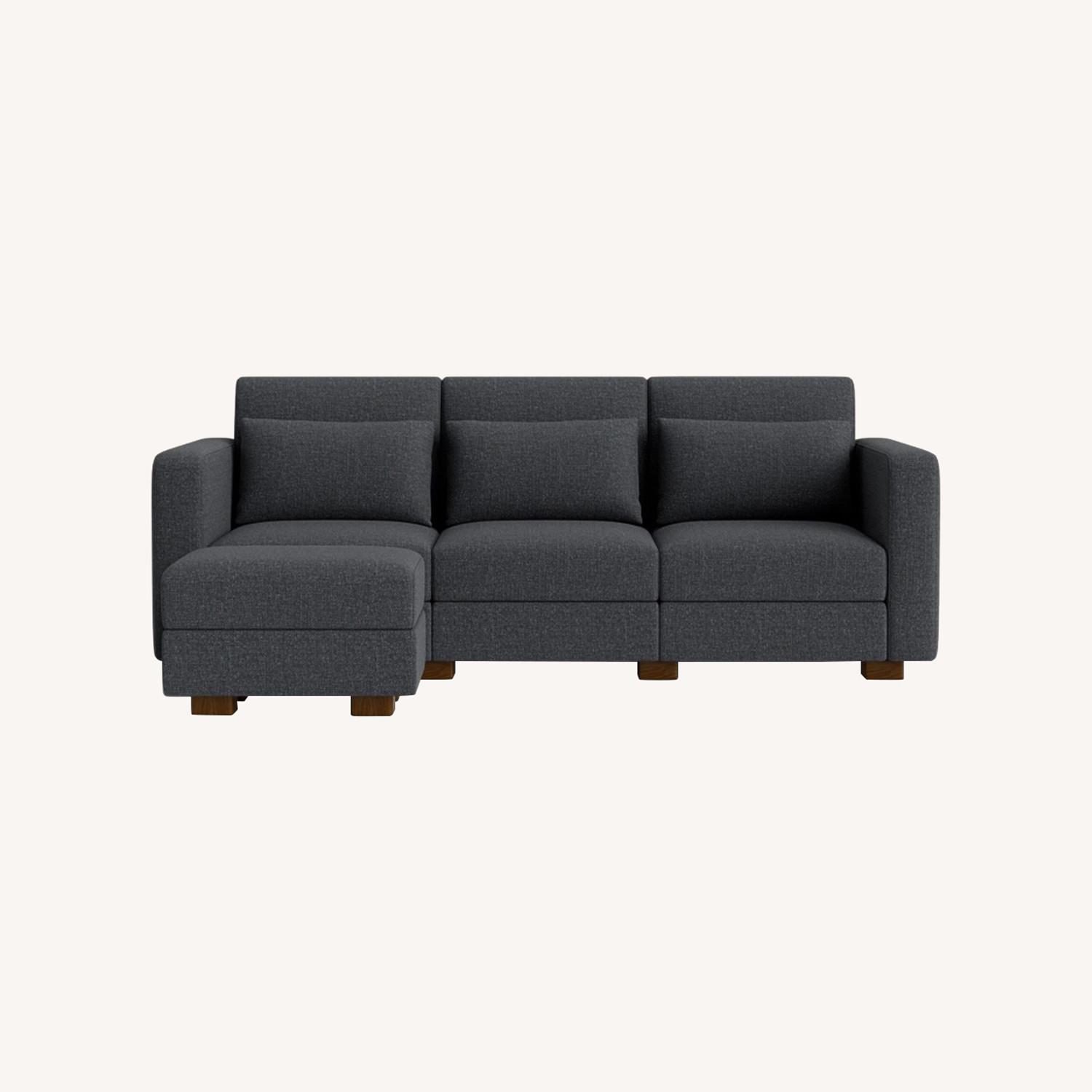 Modular Sleeper Sofa with Storage and Ottoman Gray - image-0