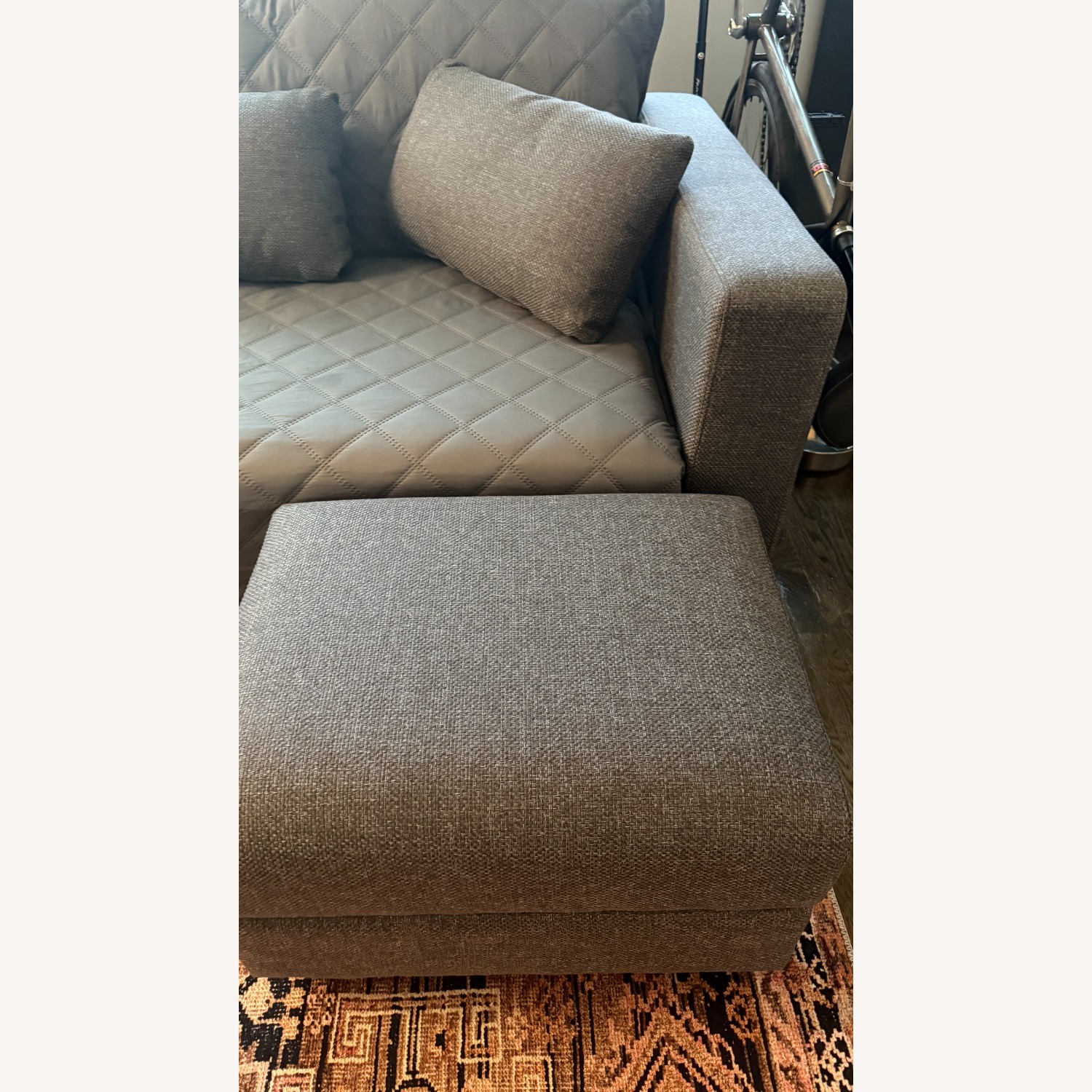 Modular Sleeper Sofa with Storage and Ottoman Gray - image-4