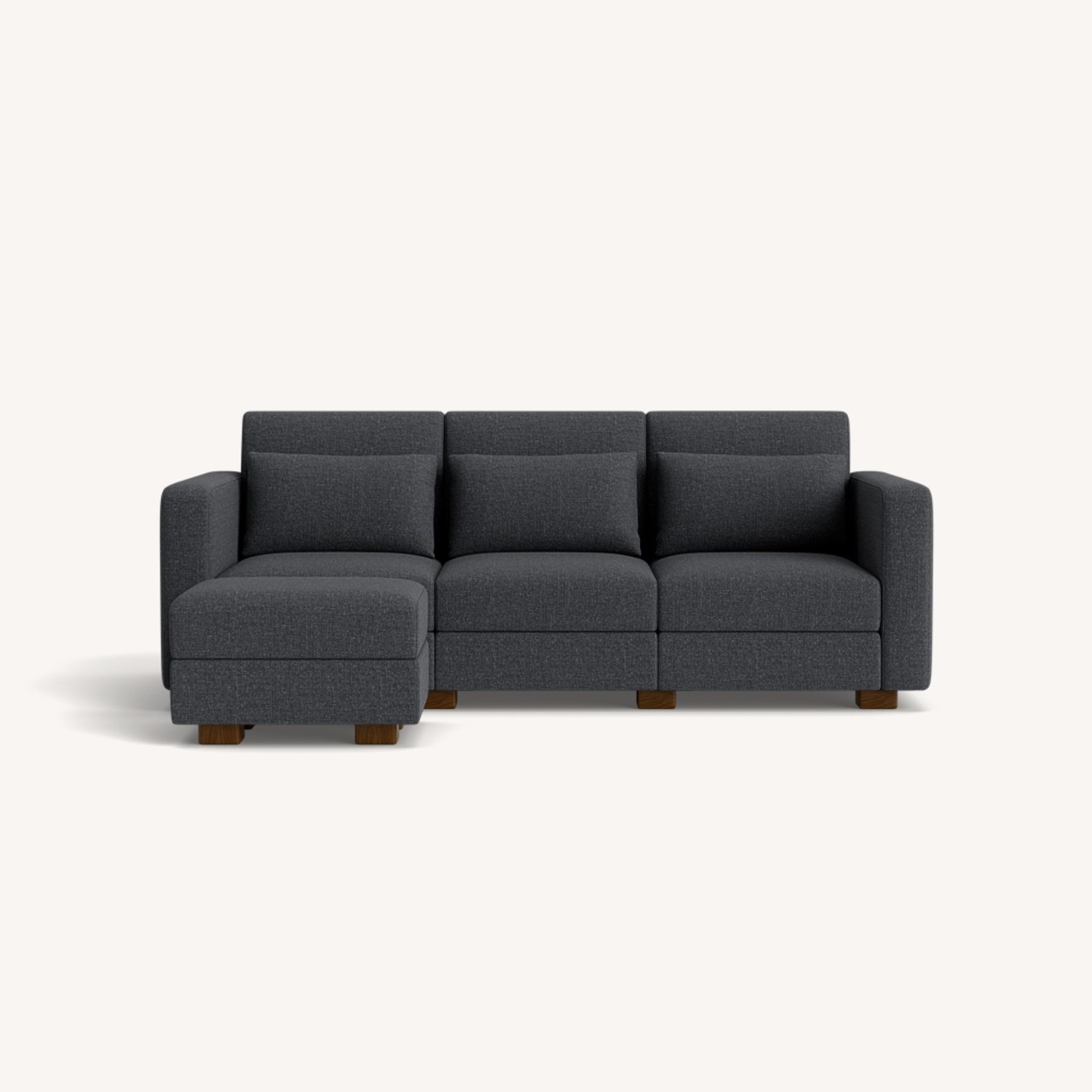 Modular Sleeper Sofa with Storage and Ottoman Gray - image-8