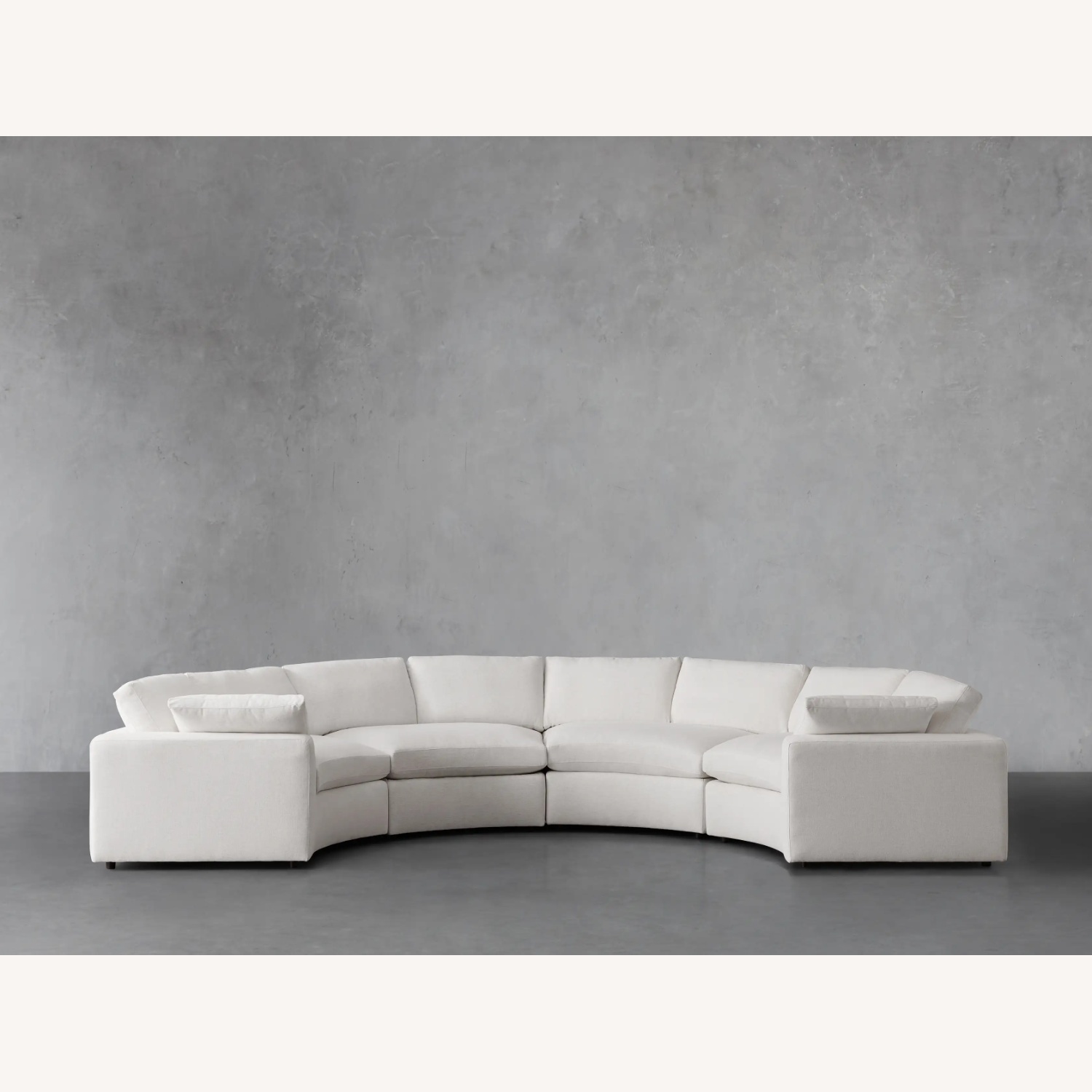 Arhaus Curved Sectional Crypton Fabric Sofa - image-6