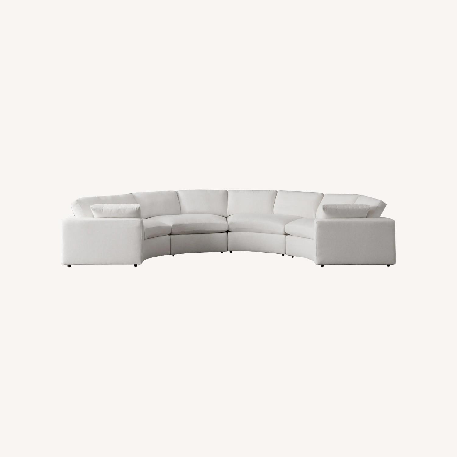 Arhaus Curved Sectional Crypton Fabric Sofa - image-0