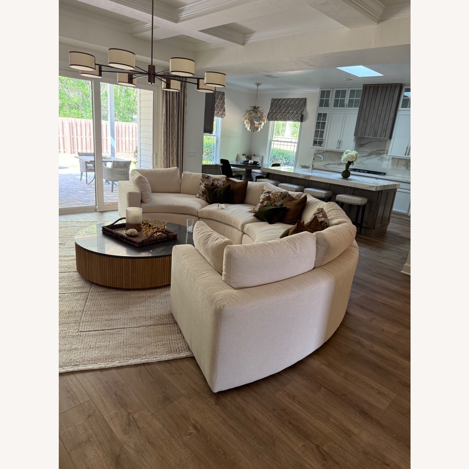 Arhaus Curved Sectional Crypton Fabric Sofa - image-5