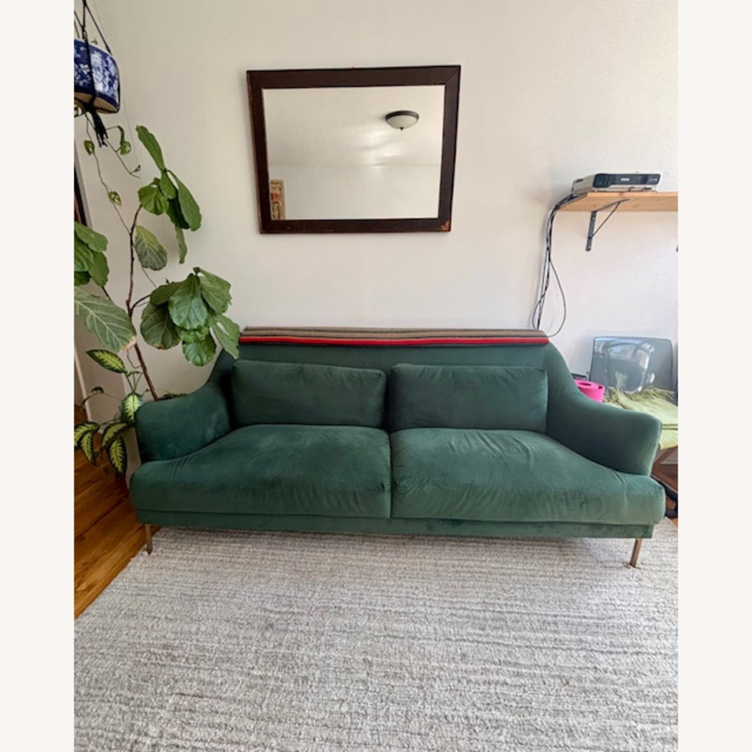 World Market Forest Green Samara Sofa - image-4