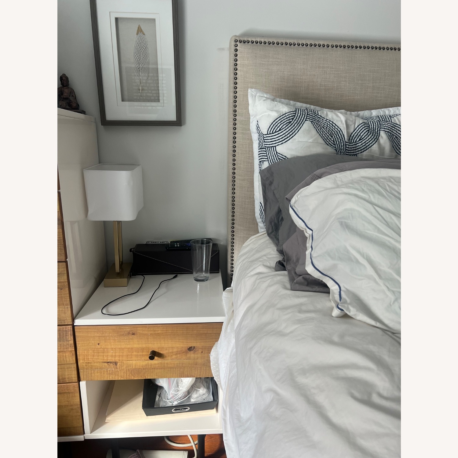 West Elm Reclaimed Wood & Lacquer Nightstands - image-2