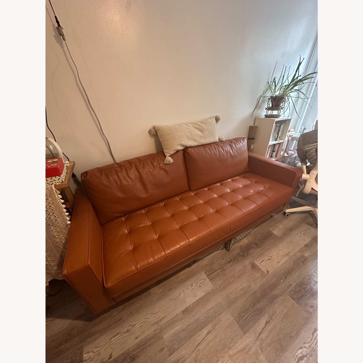 AllModern Geo 84" Genuine Leather Sofa - image-2