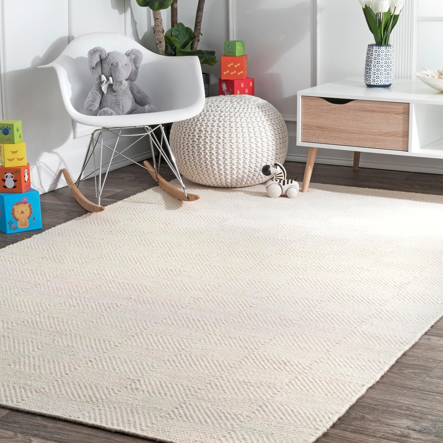 Cream Jute Area Rug - image-1