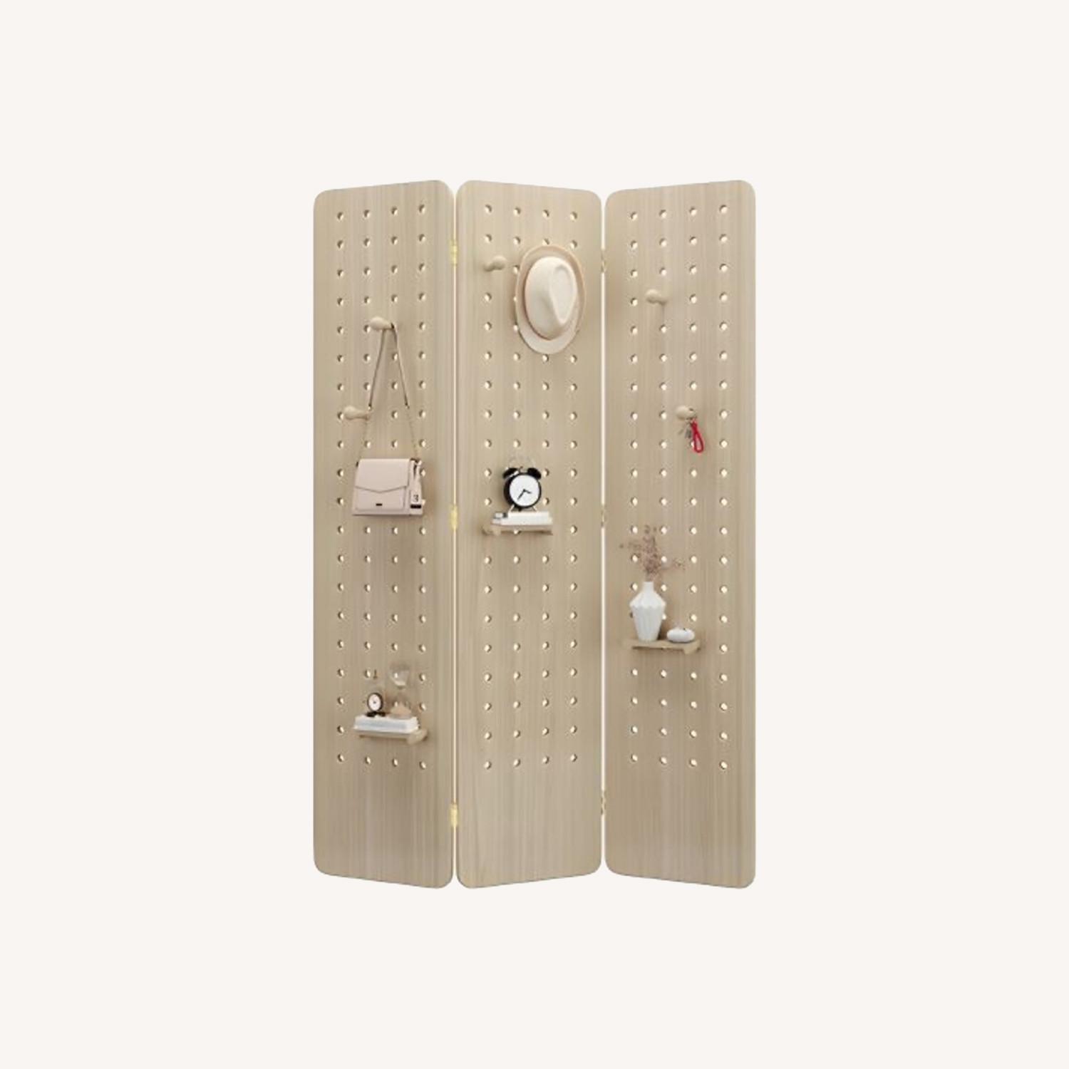 Litfad Wooden Pegboard Room Divider - image-0