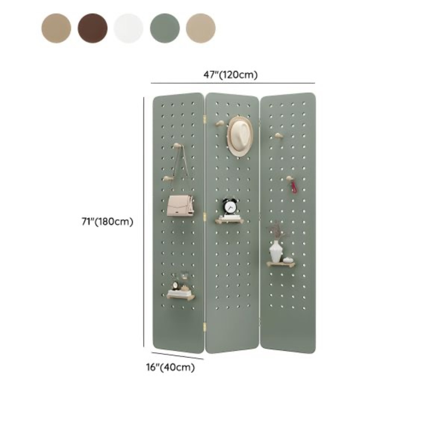 Litfad Wooden Pegboard Room Divider - image-5