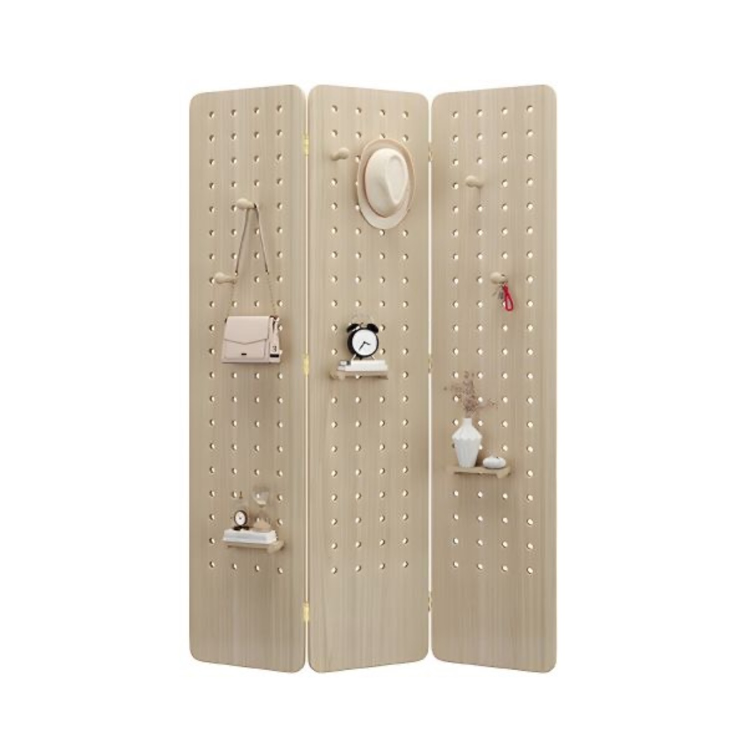 Litfad Wooden Pegboard Room Divider - image-1