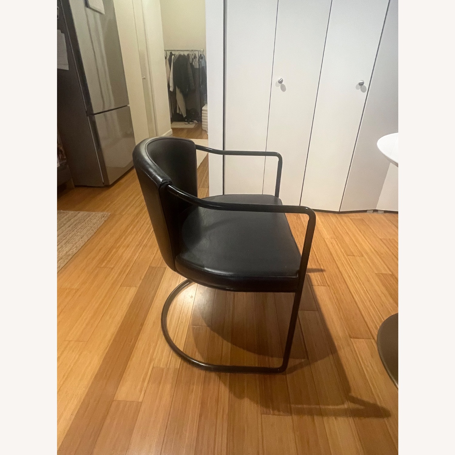 CB2 Cleo Black Leather Dining Chairs (2) - image-8