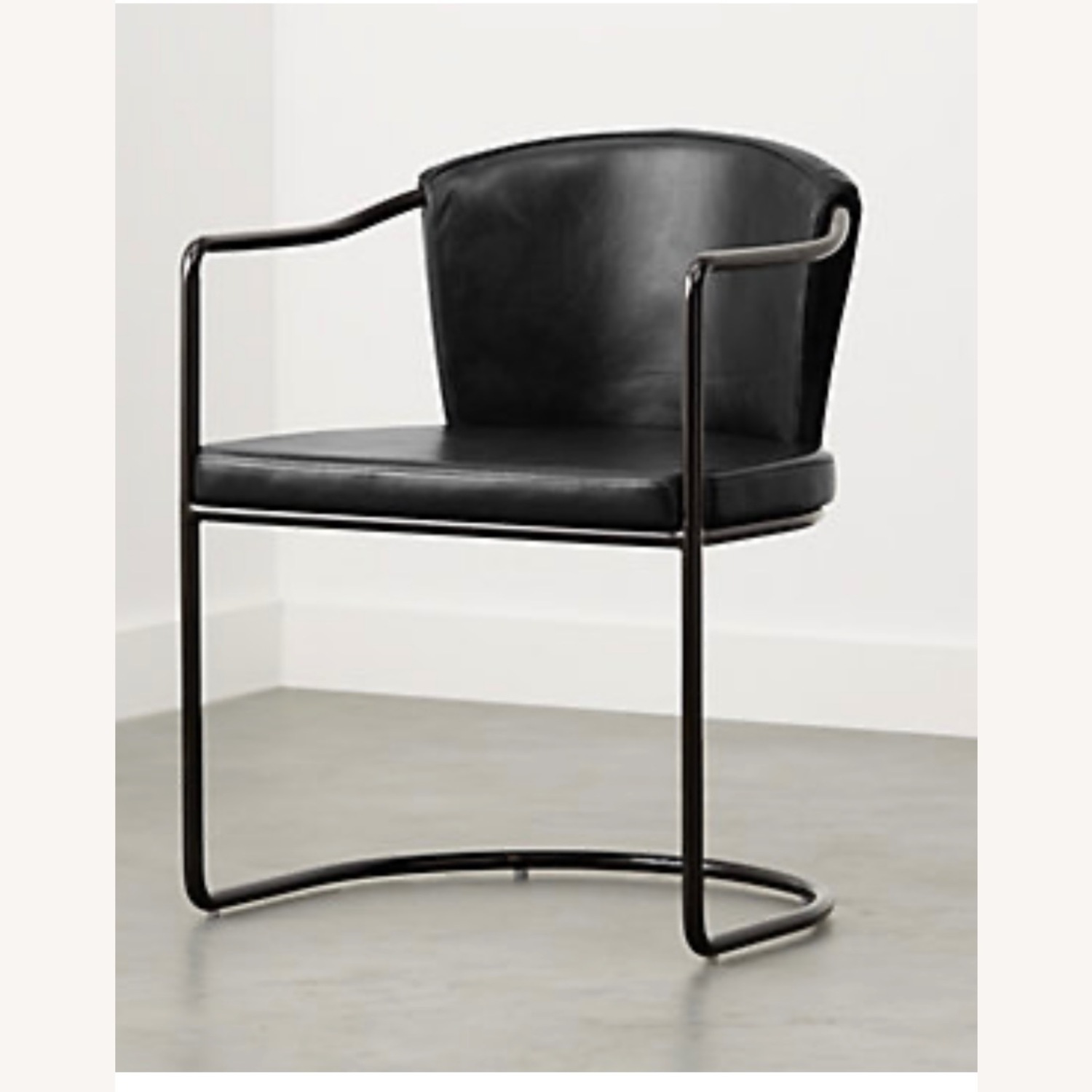 CB2 Cleo Black Leather Dining Chairs (2) - image-9