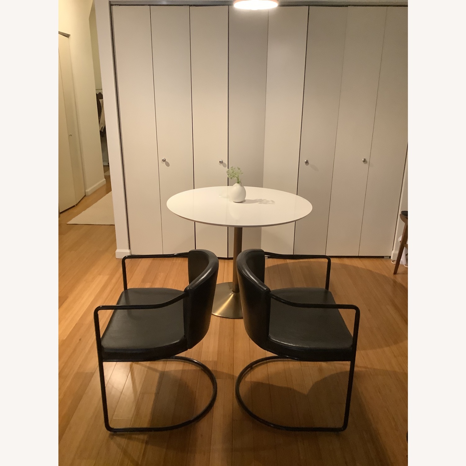 CB2 Cleo Black Leather Dining Chairs (2) - image-5