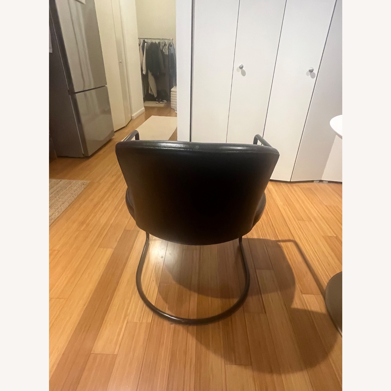 CB2 Cleo Black Leather Dining Chairs (2) - image-6