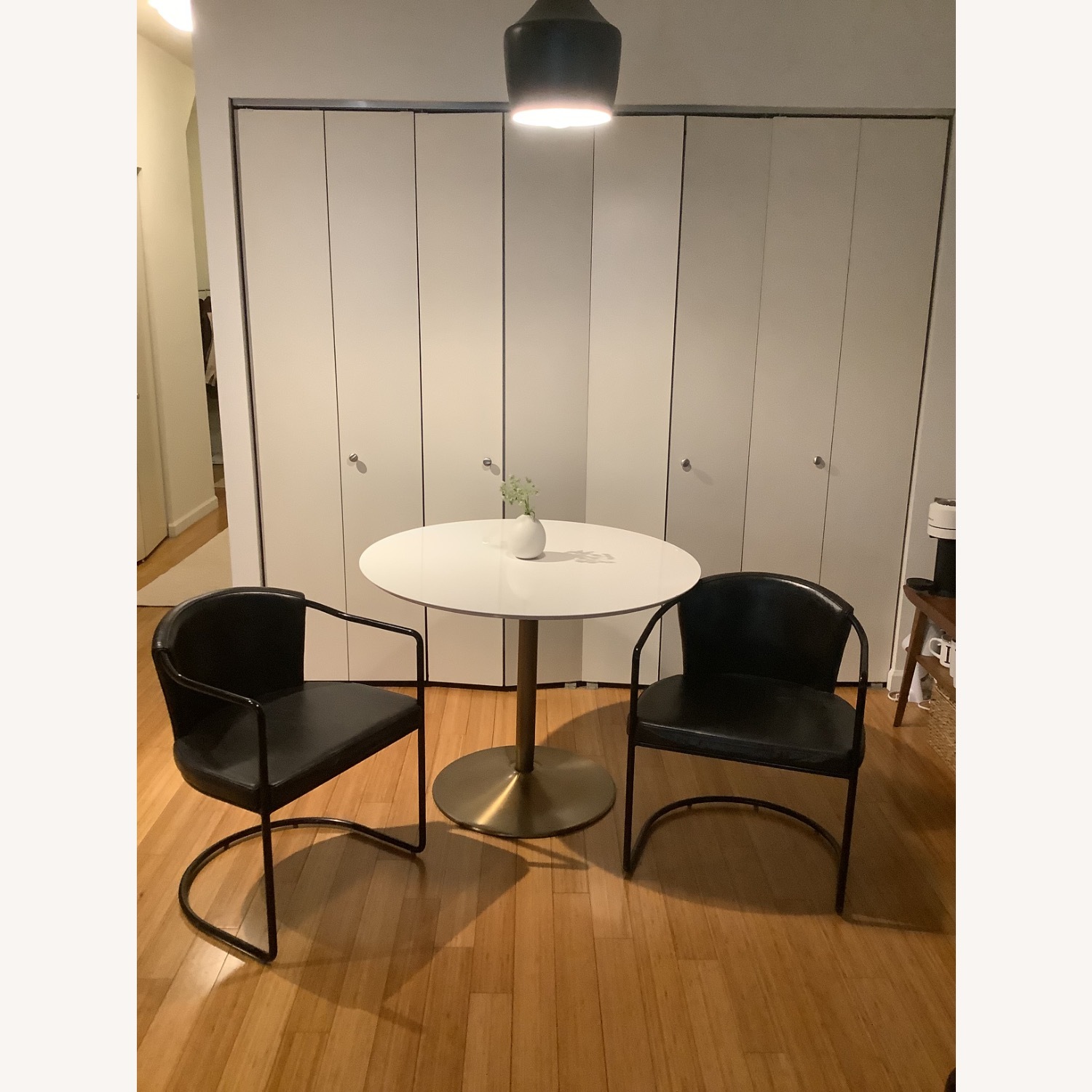 CB2 Cleo Black Leather Dining Chairs (2) - image-3