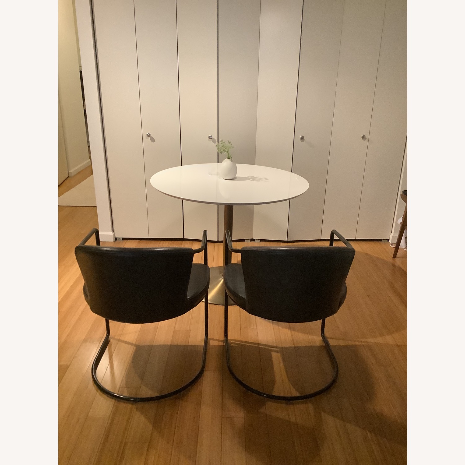 CB2 Cleo Black Leather Dining Chairs (2) - image-4