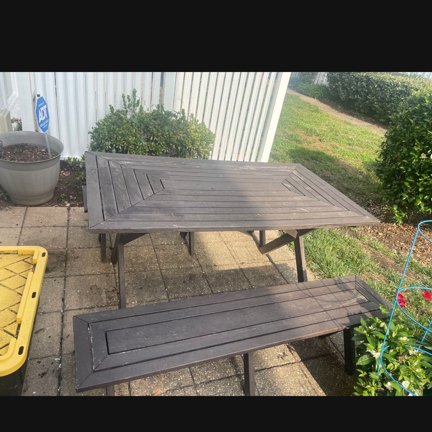 Patio Bench Table with Seats - image-1