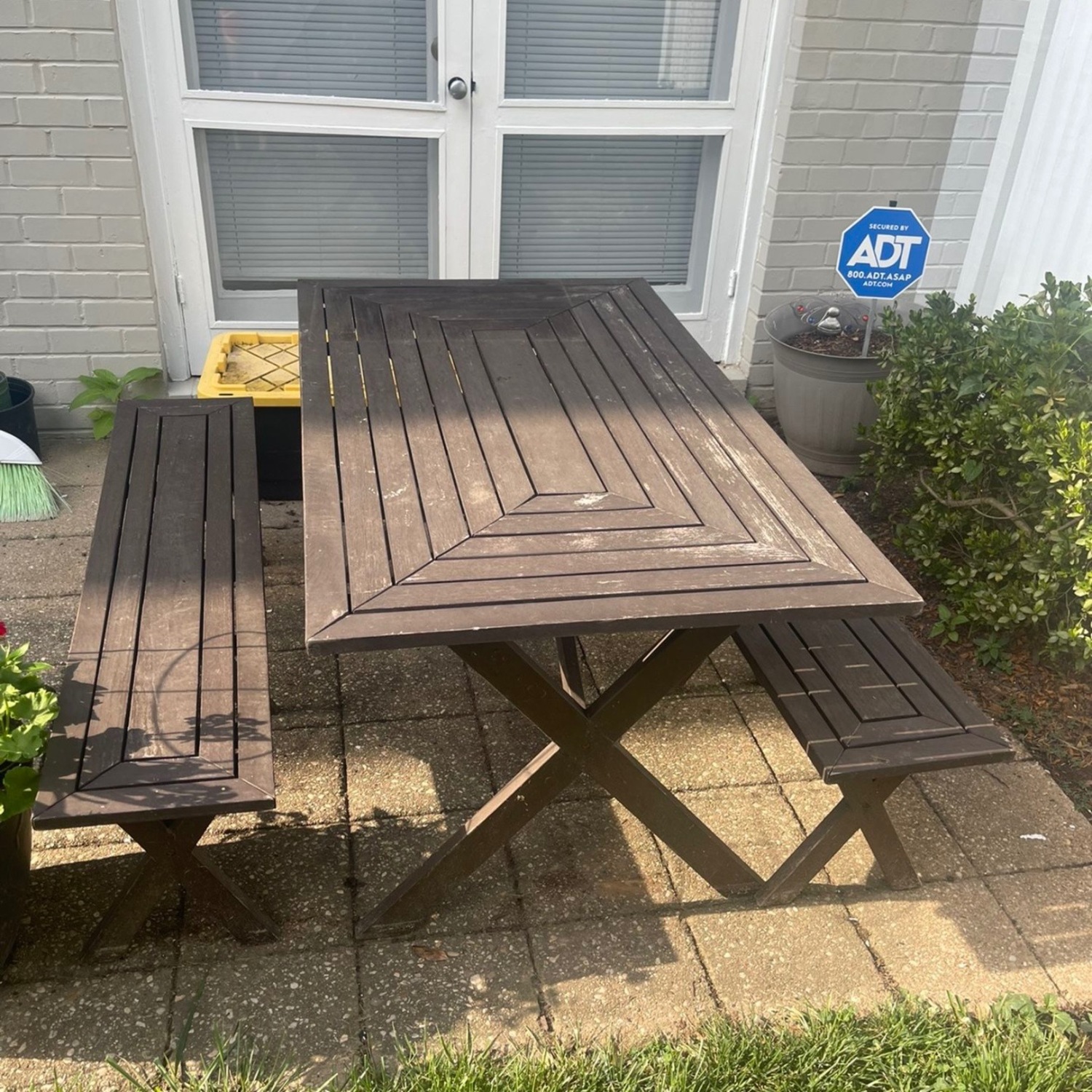 Patio Bench Table with Seats - image-2