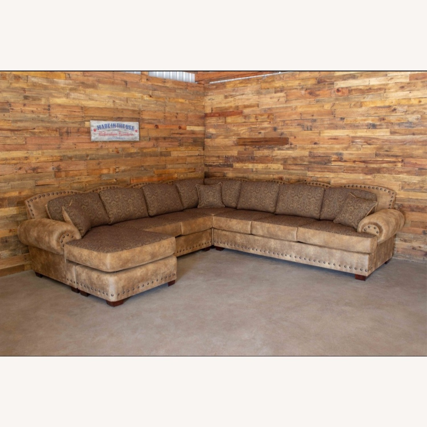 Richardson 5050 Microsuede/Cloth Large Sectional - image-2