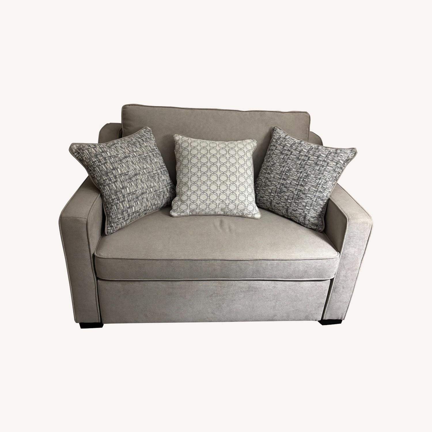 Taupe Twin Pop Up Sleeper Chair - image-0