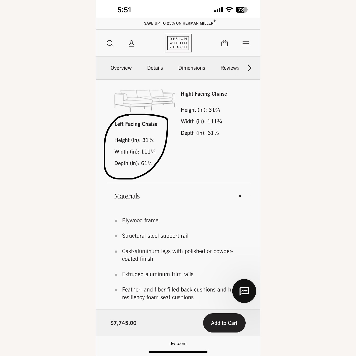 Design Within Reach Jonas Pristine Sectional - image-3