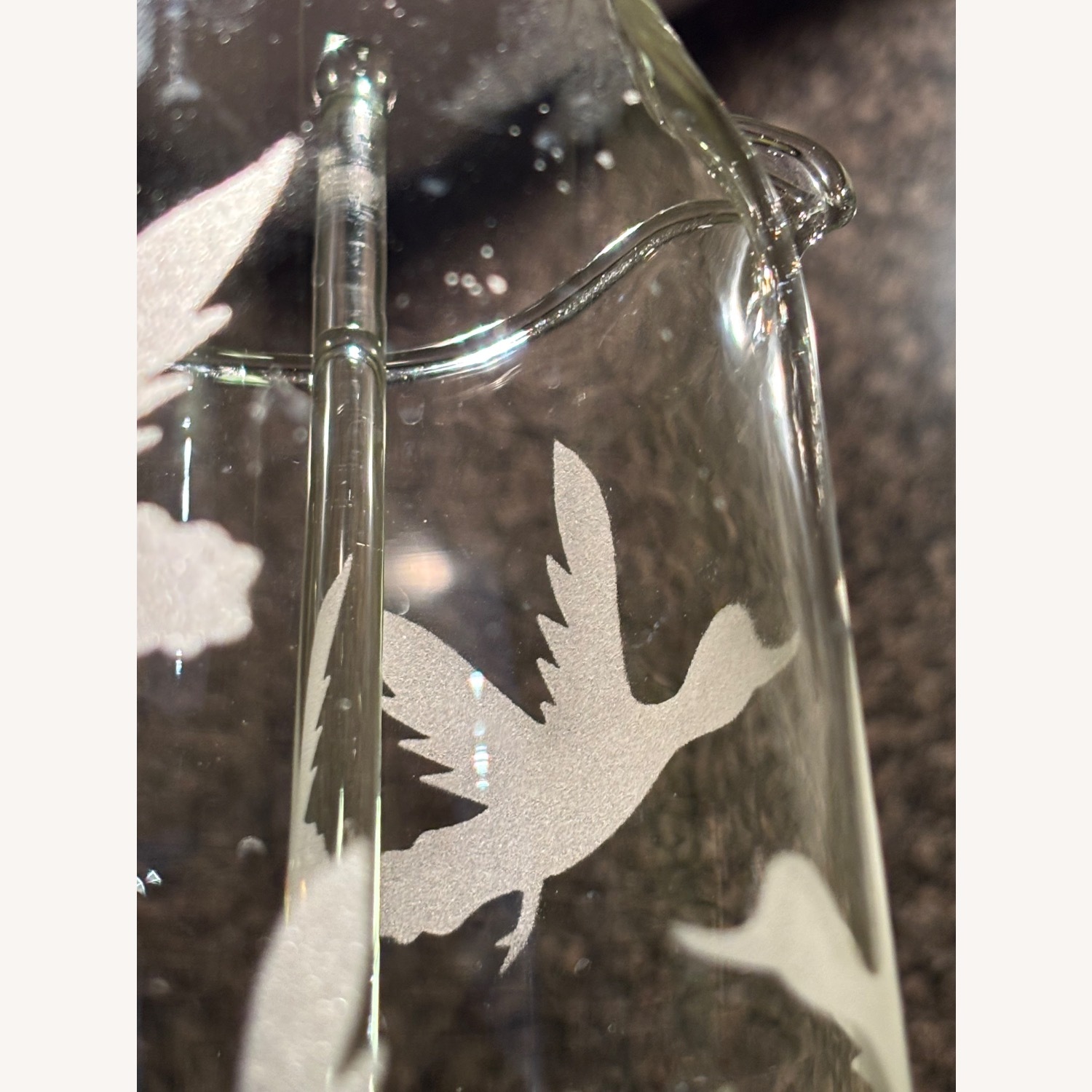 MCM Cocktail Etched Glass  Decanter W Stirrer - image-6