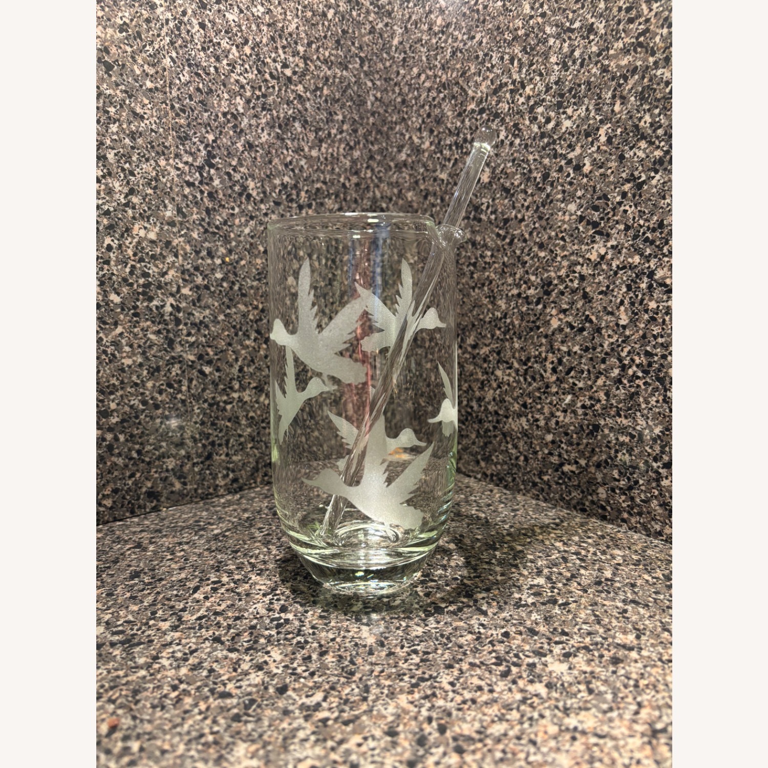 MCM Cocktail Etched Glass  Decanter W Stirrer - image-14