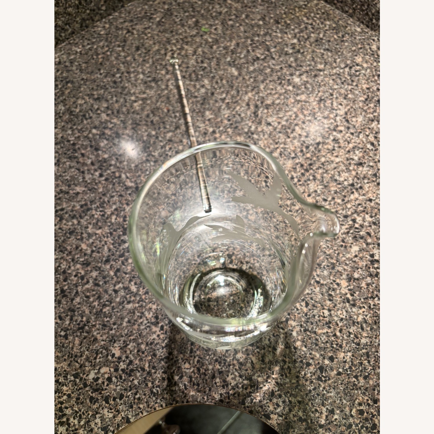 MCM Cocktail Etched Glass  Decanter W Stirrer - image-5