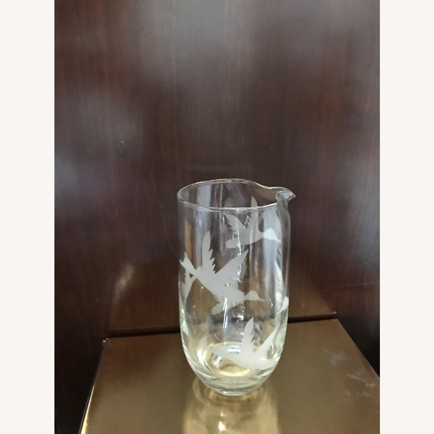 MCM Cocktail Etched Glass  Decanter W Stirrer - image-1