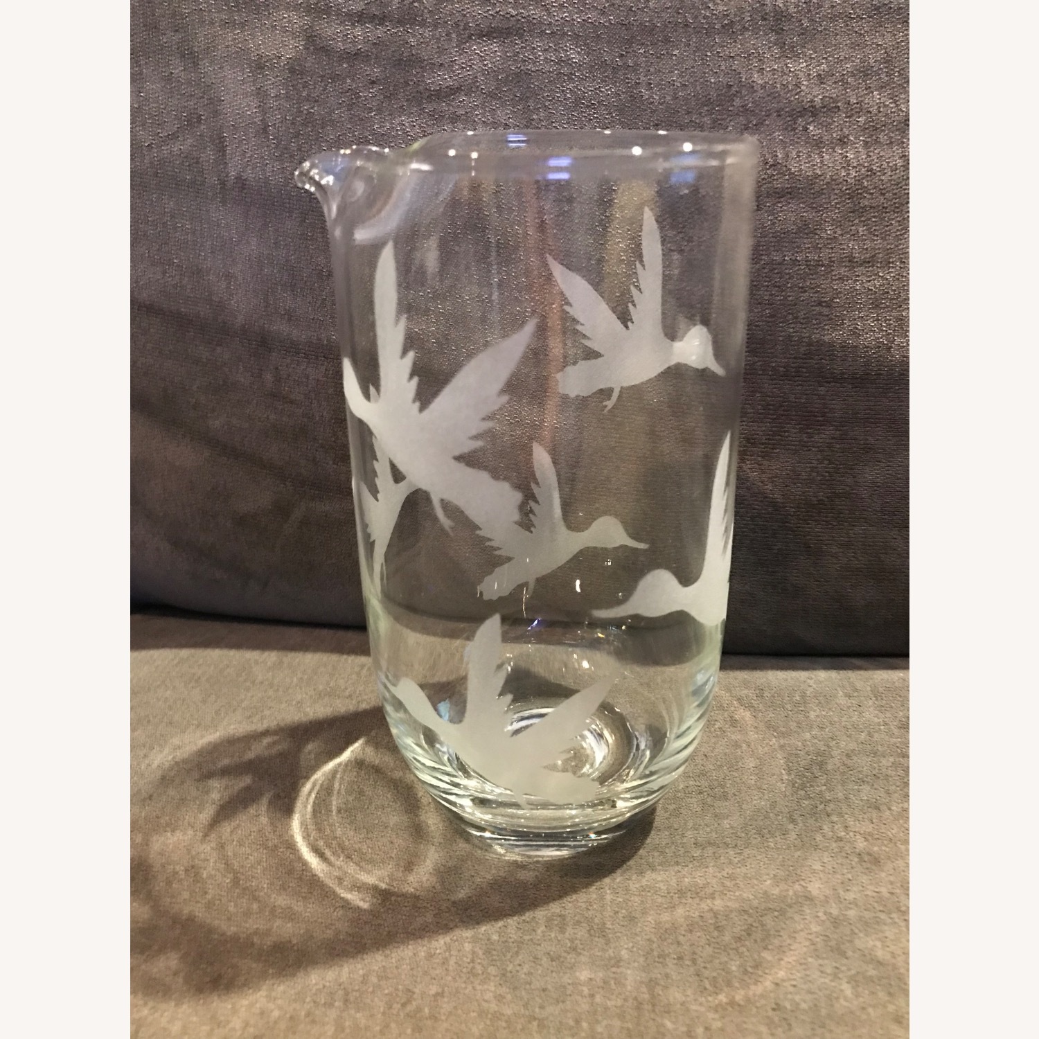 MCM Cocktail Etched Glass  Decanter W Stirrer - image-4