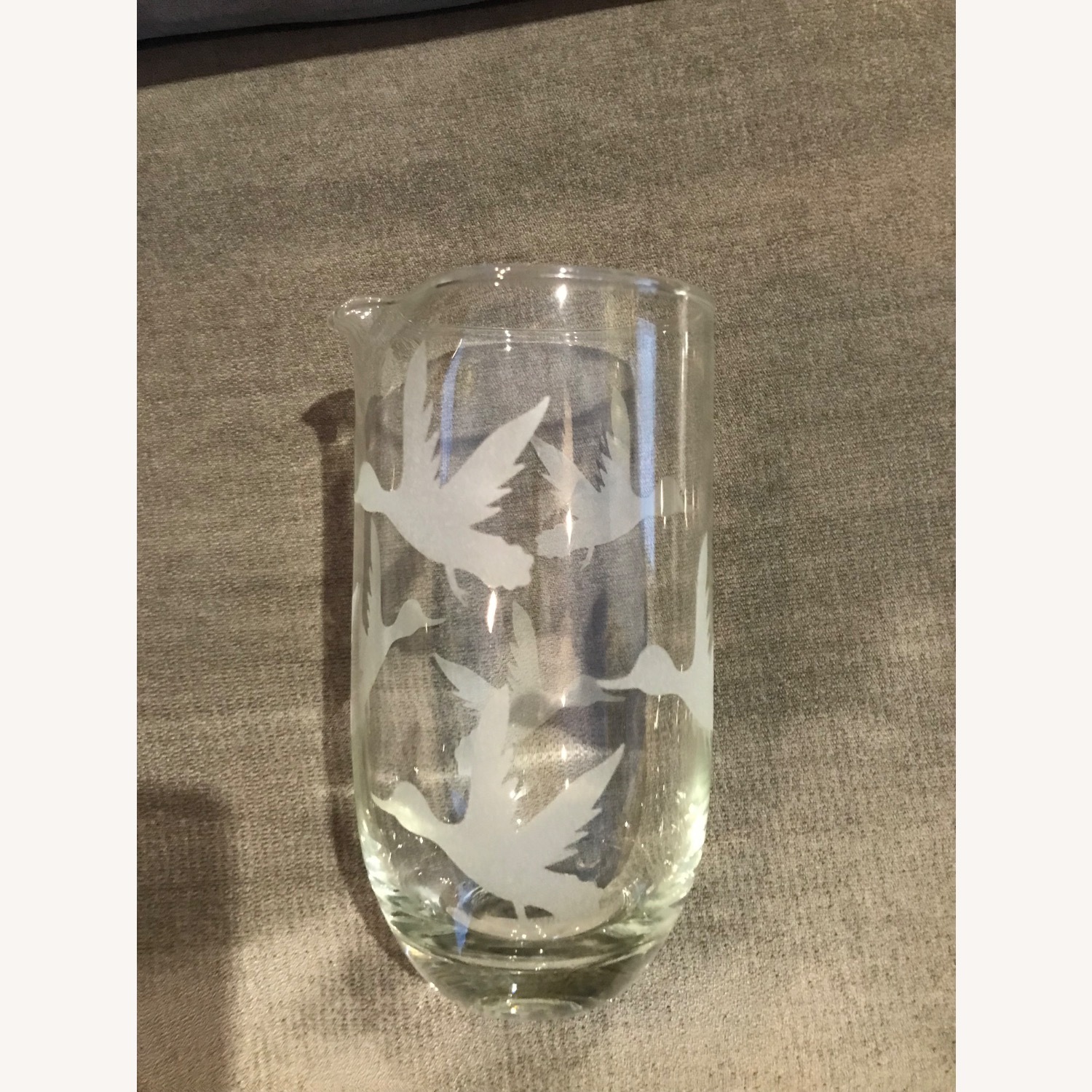 MCM Cocktail Etched Glass  Decanter W Stirrer - image-2