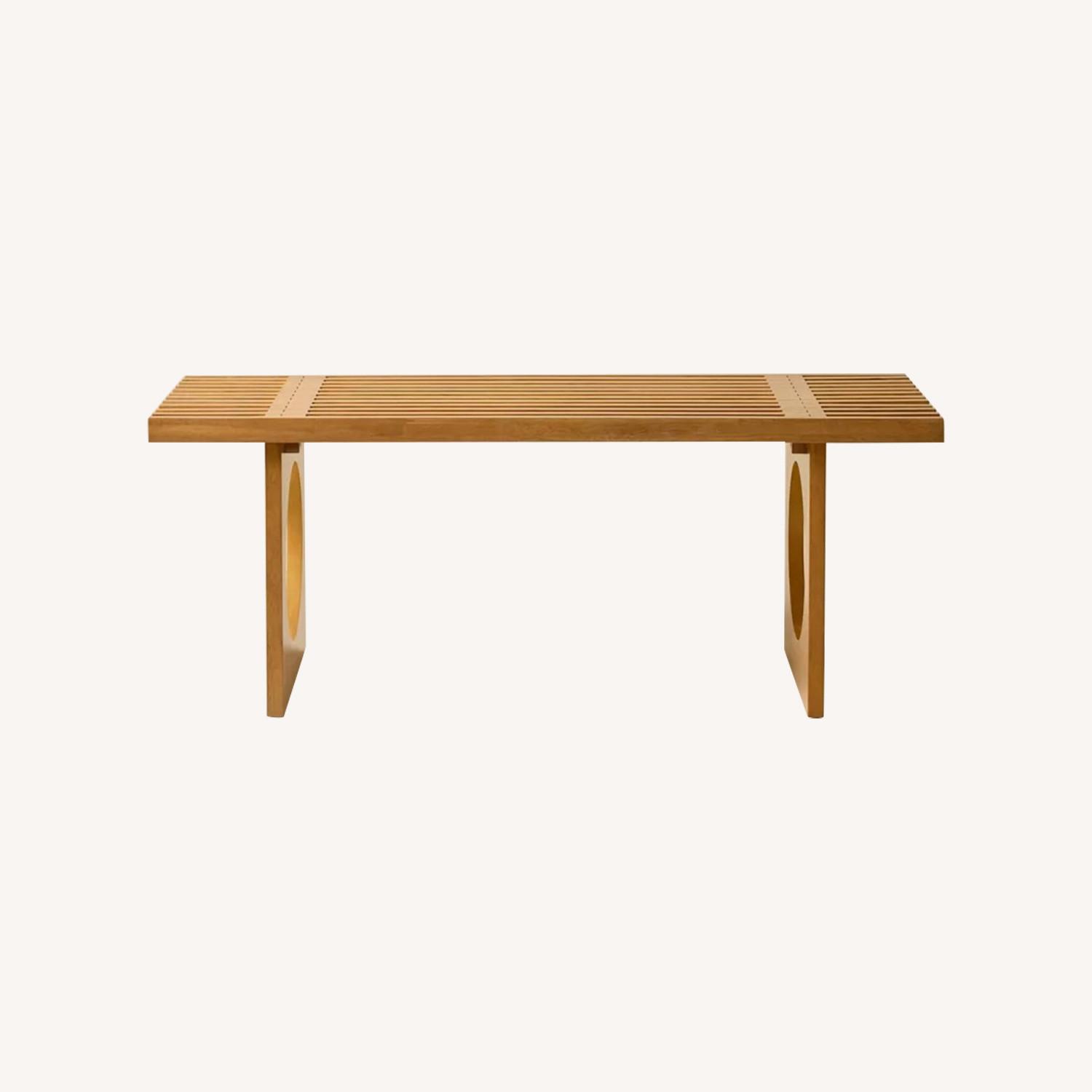 Caspar Statement Slatted Wood Bench - image-0
