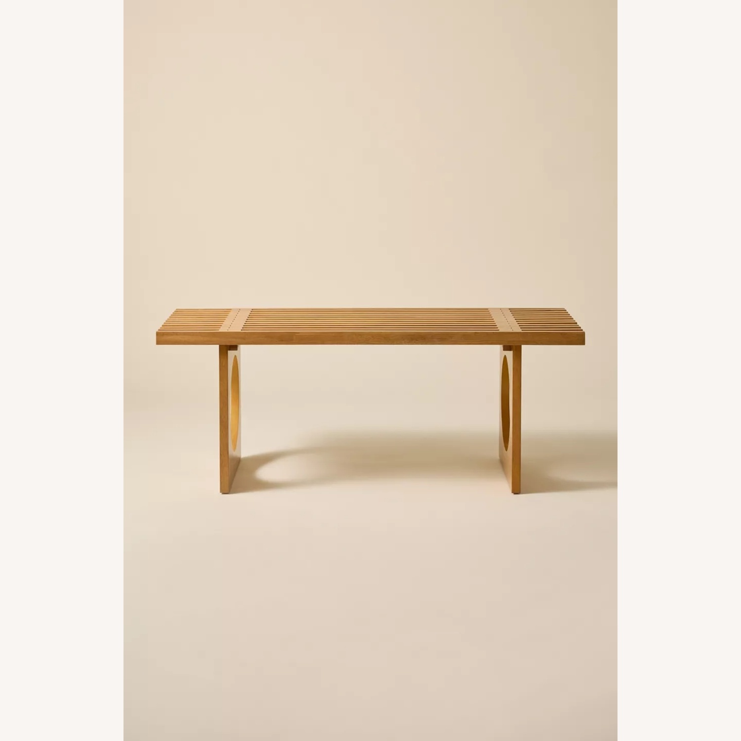 Caspar Statement Slatted Wood Bench - image-4