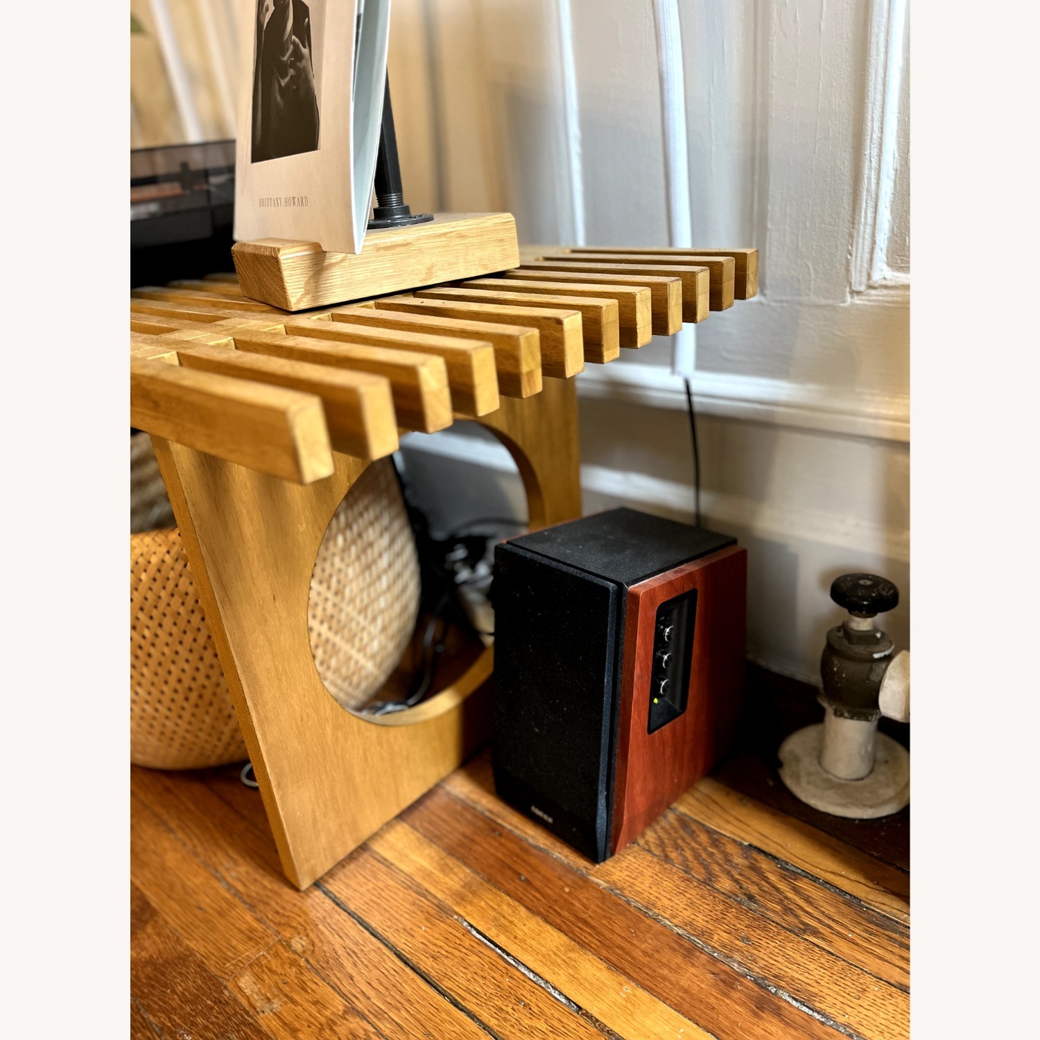 Caspar Statement Slatted Wood Bench - image-3